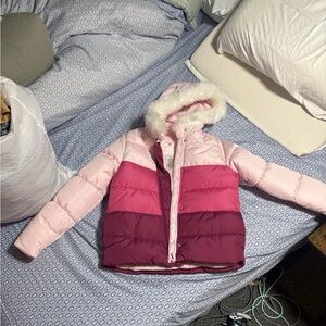 carters jacket for girls size 12 Pink fur lined hood new condition